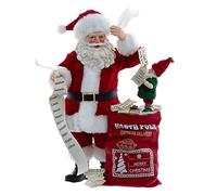 Kurt Adler 10.5-Inch Fabriché Santa with Mail and Elf