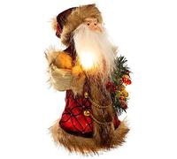 Kurt Adler 10-Light Burgundy and Brown Santa Treetop, 10-Inch