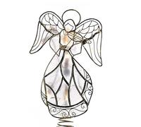 Kurt Adler 10-Light Capiz Wire Angel Treetop