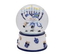 Kurt Adler 100MM Musical Wind-Up Hanukkah Snowman Water Globe