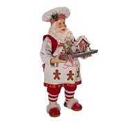 Kurt Adler 11-Inch Gingerbread Chef Santa Figurine, Multi-Color