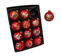 Kurt Adler 12-Piece 12-Days of Christmas Decorative Glass Balls Set, 65mm