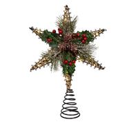 Kurt Adler 13.5" Battery Operated Lighted 6-Point Rattan Star Treetop