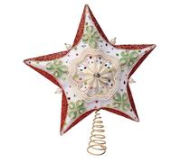 Kurt Adler 13.5" Red, Green & White Mistletoe Star Treetop