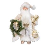 Kurt Adler 18" Kringles Cream Santa with Gift + Wreath
