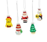 Kurt Adler 2" Glass Santa, Tree, Dog & Snowman Ornaments