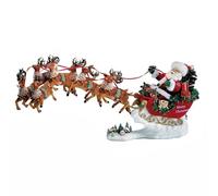 Kurt Adler 2-Piece Musical Santa with 8 Reindeers, 24-Inch