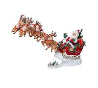 Kurt Adler 2-Piece Musical Santa with 8 Reindeers, 24-Inch