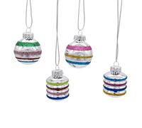 Kurt Adler 20-Piece Set of 35MM Retro Glass Ball Ornaments