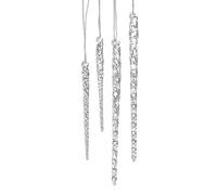 Kurt Adler 3-1/2-Inch-5-1/2-Inch Clear Glass Icicle Ornament Set of 24 Pieces (3 Pack, Clear)