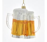 Kurt Adler 3.75 Inch Glass Beer Mugs Cheers Ornament