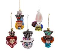 Kurt Adler 4.5-5" Noble Gems™ Glass Alice Characters Ornaments
