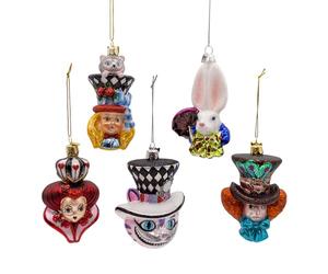 Kurt Adler 4.5-5" Noble Gems™ Glass Alice Characters Ornaments