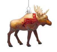 Kurt Adler 4" Noble Gems™ Glass Moose with Scarf Ornament