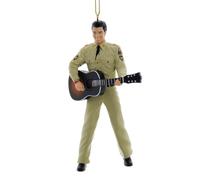 Kurt Adler 5.25-Inch Elvis Presley GI Blues Ornament in Military Uniform with Guitar - Resin Rock ‘n’ Roll Holiday Tree Decoration EP2251