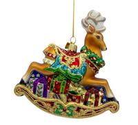 Kurt Adler 5.5" Bellissimo Glass Rocking Deer Ornament.