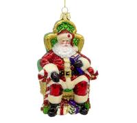 Kurt Adler 5.5" Bellissimo Glass Santa On Throne Ornament