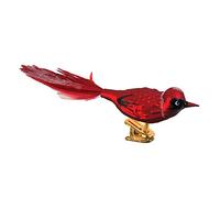 Kurt Adler 5-Piece Glass Red Clip-On Bird Ornament Set