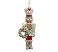 Kurt Adler 5" Resin Mistletoe Kisses Nutcracker Ornament, Red Pants Mistletoe Nutcracker ORN