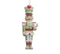 Kurt Adler 5" Resin Mistletoe Kisses Nutcracker Ornament, White Pants Mistletoe Nutcracker ORN