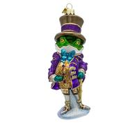 Kurt Adler 7-inch Bellissimo Glass Gentleman Frog Ornament