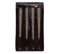 Kurt Adler 7-Inch Glass Icicle with Silver Glitter 4-Piece Set