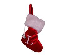 Kurt Adler 7 inch "L" Red Monogrammed Mini Christmas Stocking