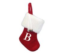 Kurt Adler 7 "Red and White Monogram" B "Mini Christmas Stocking