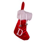 Kurt Adler 7" Red and White Monogram "D" Mini Christmas Stocking
