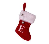 Kurt Adler 7" Red/White Monogram E Mini Stocking