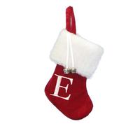 Kurt Adler 7" Red/White Monogram E Mini Stocking