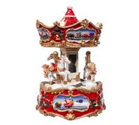 Kurt Adler 7" Wind-Up Musical Carousel Table Piece