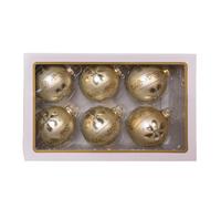 Kurt Adler 80MM Glass Light Gold Ball Ornaments, 6-Piece Box