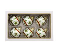Kurt Adler 80MM Glass White, Red & Green Holly Berry Ball Ornaments