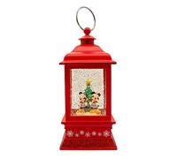 Disney Kurt Adler 9-Inch Battery-Operated Mickey and Minnie Spinning Musical Light-Up Lantern Table Piece, Red