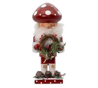 Kurt Adler 9-inch Wooden Mushroom Santa Nutcracker