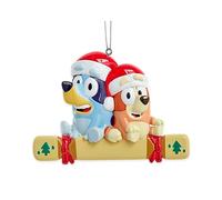 Kurt Adler BL2231 Festive Bluey & Bingo Blue and Red 3 Inch Resin Hanging Christmas Decoration Ornament