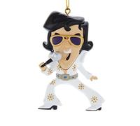 Kurt Adler Cartoon Elvis in White Jumpsuit 3.5"