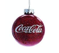 Kurt Adler CC4161 Coca-Cola Glittered Glass Ball Ornament, 80mm