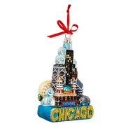 Kurt Adler Chicago Glass Ornament, 5-Inch