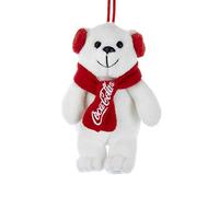 Kurt Adler COCA-COLA PLUSH POLAR BEAR WITH RED EARMUFFS ORNAMENT