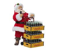 Kurt Adler Coca-Cola Santa with Delivery Cart, 10.5-Inch, Set of 2
