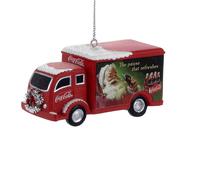 Kurt Adler Coca-Cola Truck With Silver Wreath Christmas Ornament