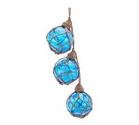 Kurt Adler D3638 Glass ABD Twine Blue Buoy Float Ornament, 7-inches Tall