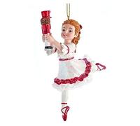 Kurt Adler E0422C Nutcracker Suite Children's Clara with Nutcracker Hanging Ornament, Multi-Color