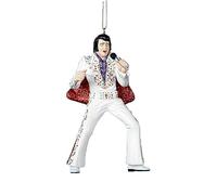 Kurt Adler Elvis Presley® in Jumpsuit Ornament, White Suit with Cape, 4.5“