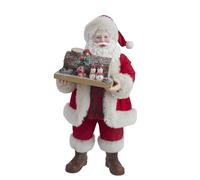 Kurt Adler Fabriché Santa Holding Yule Log Cake