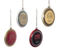 Kurt Adler Game of Thrones Disc Ornament, 80mm, Set of 4