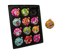 Kurt Adler GG0638 65Mm 12 Days Of Christmas Glass Ornament Set 12 Pieces