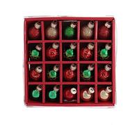 Kurt Adler GG0926 25MM Mini Ball Holiday Decor Hanging Ornament, Set of 20 in a Box, 1-inch Diameter, Glass and Iron